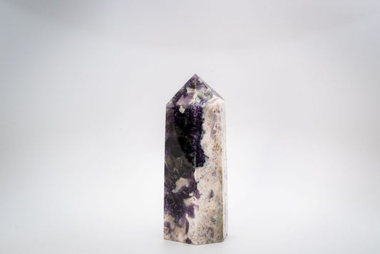 Large Chevron Amethyst Tower