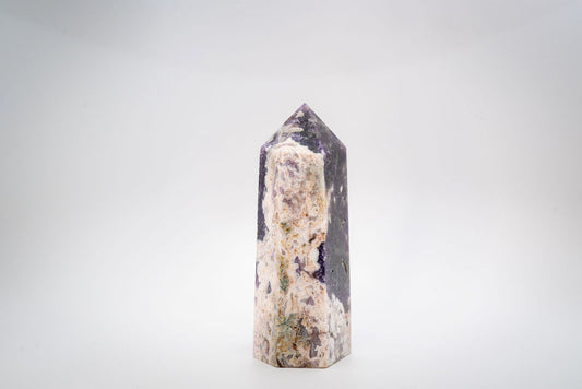 Large Chevron Amethyst Tower