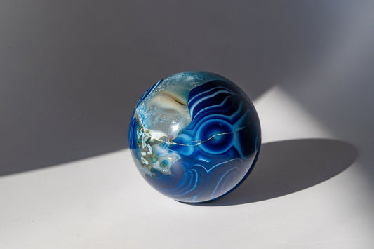 Dyed Blue Agate Sphere