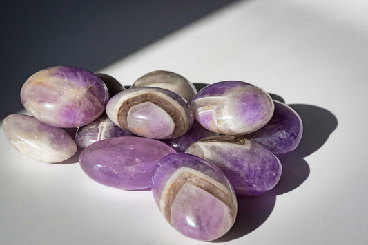 Chevron Amethyst Palm Stones