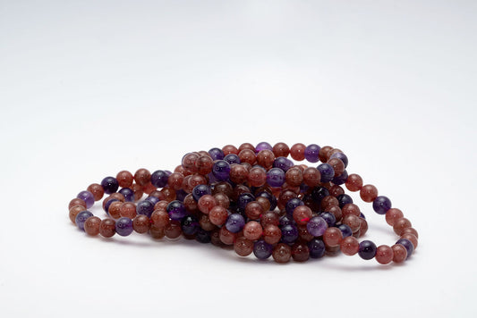 Cherry Quartz and Amethyst Bracelets 8mm