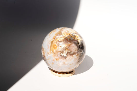 Large Flower Agate Sphere