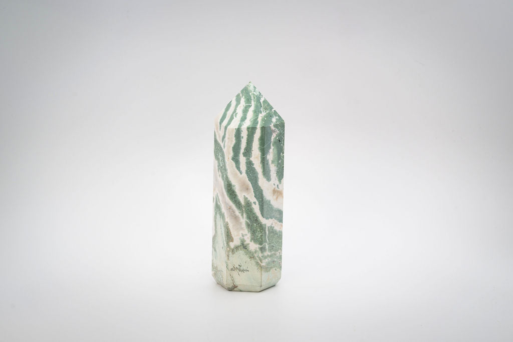Green Zebra Jasper Tower