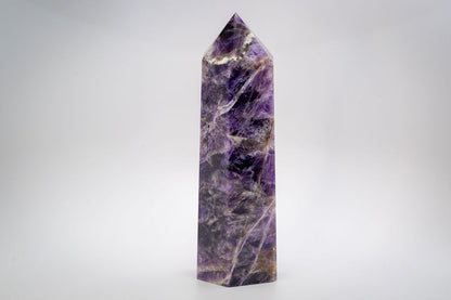 Large Deep Purple Chevron Amethyst Tower