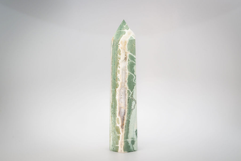 Green Zebra Jasper Tower