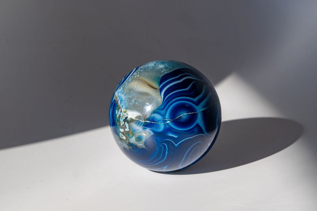 Dyed Blue Agate Sphere