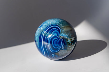 Dyed Blue Agate Sphere
