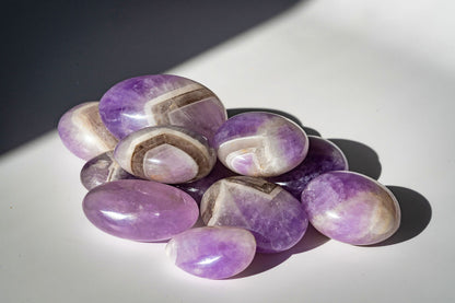 Chevron Amethyst Palm Stones