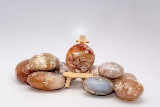 Flower Agate Palm Stones