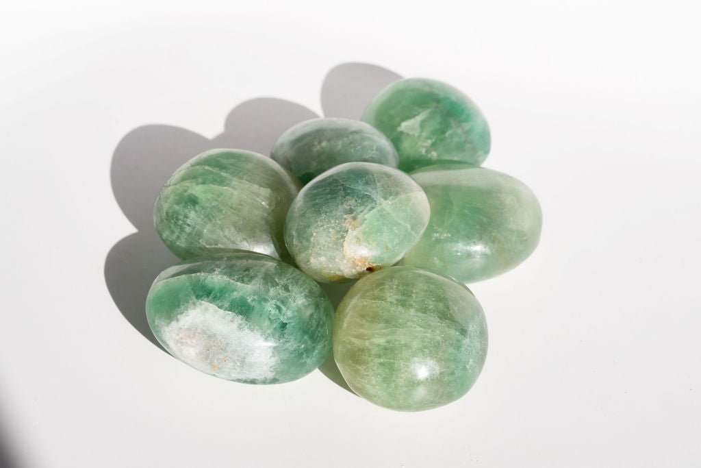 Green Fluorite Palm Stones