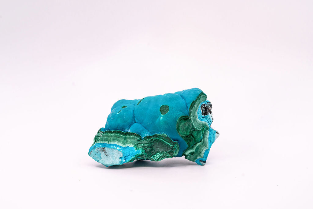 Chrysocolla over Malachite Specimen
