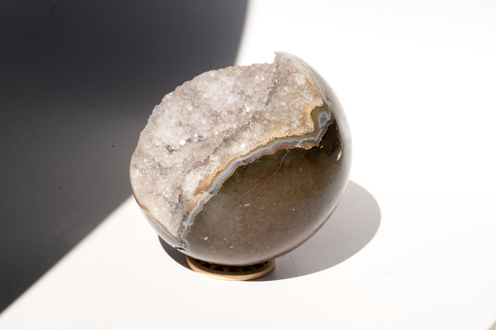 Large Druzy Quartz Sphere