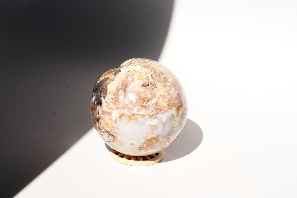 Large Flower Agate Sphere