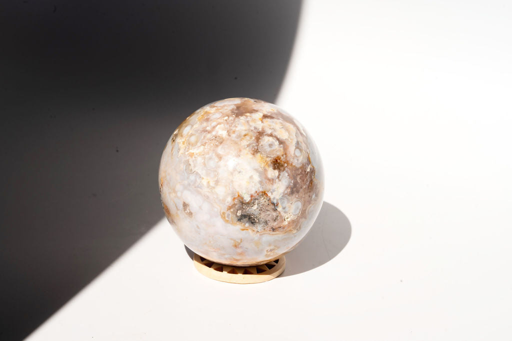 Large Flower Agate Sphere
