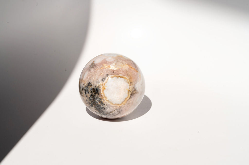 Large Flower Agate Sphere