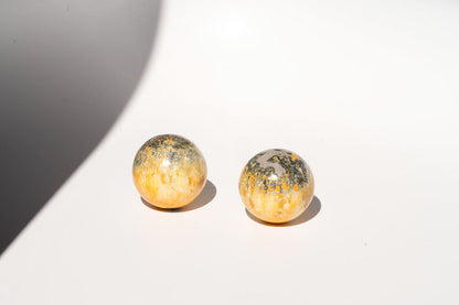 Pair of Bumblebee Jasper Spheres