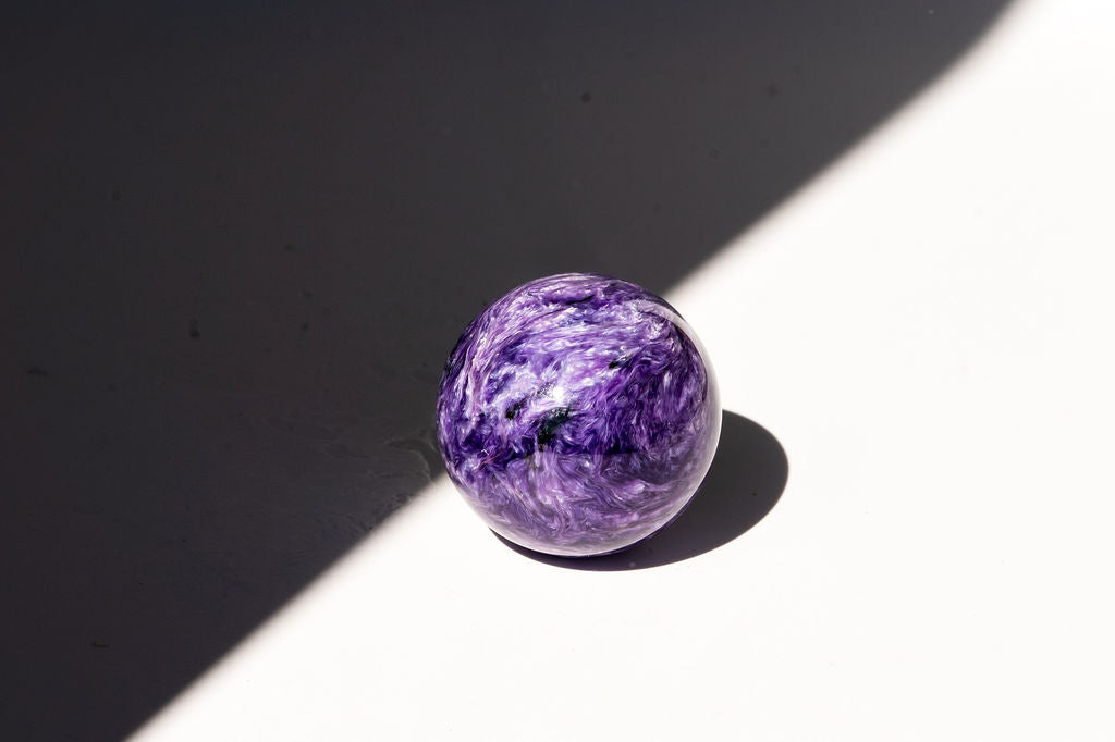 RARE Small Charoite Sphere BRIGHT purple