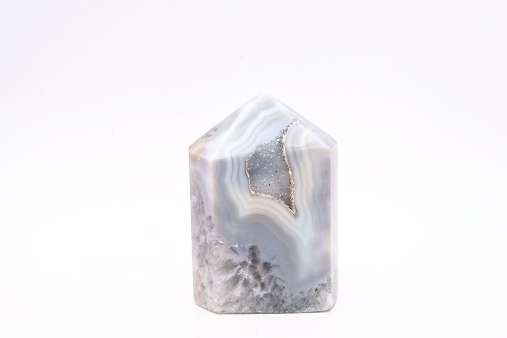 Beautiful Blue Druzy Agate Tower