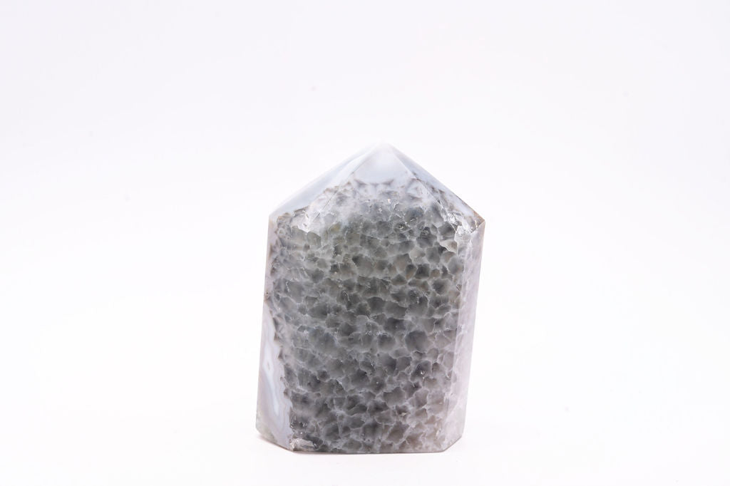 Beautiful Blue Druzy Agate Tower