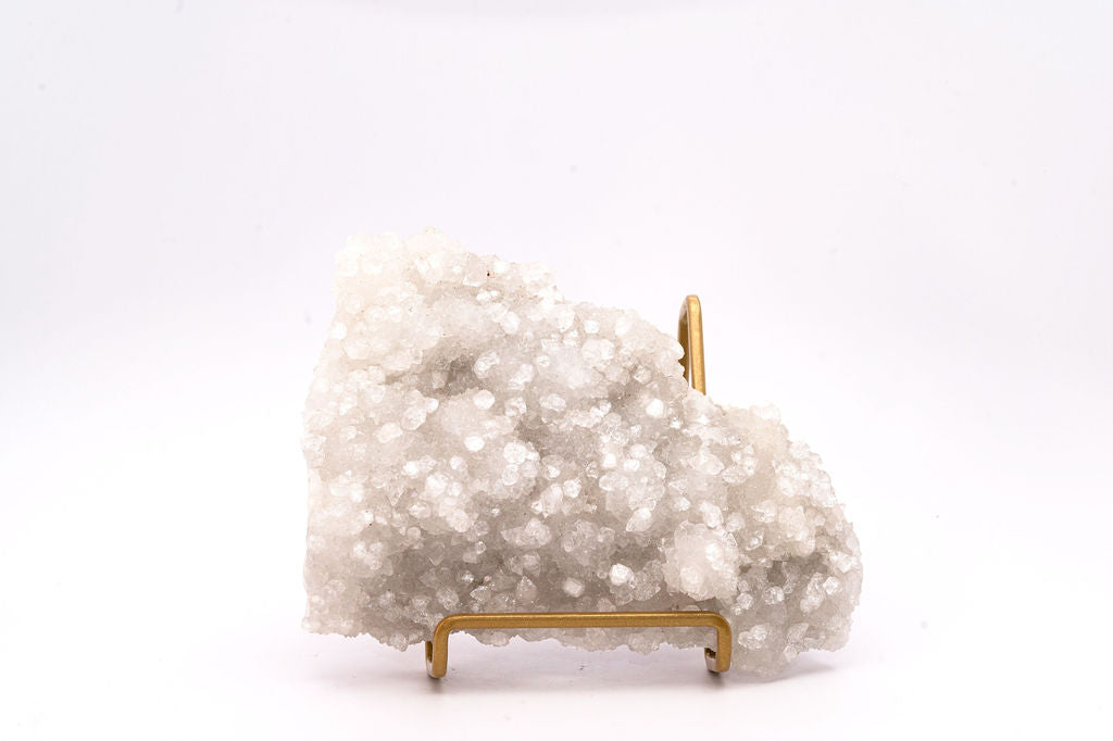 Apophyllite on Druzy Quartz