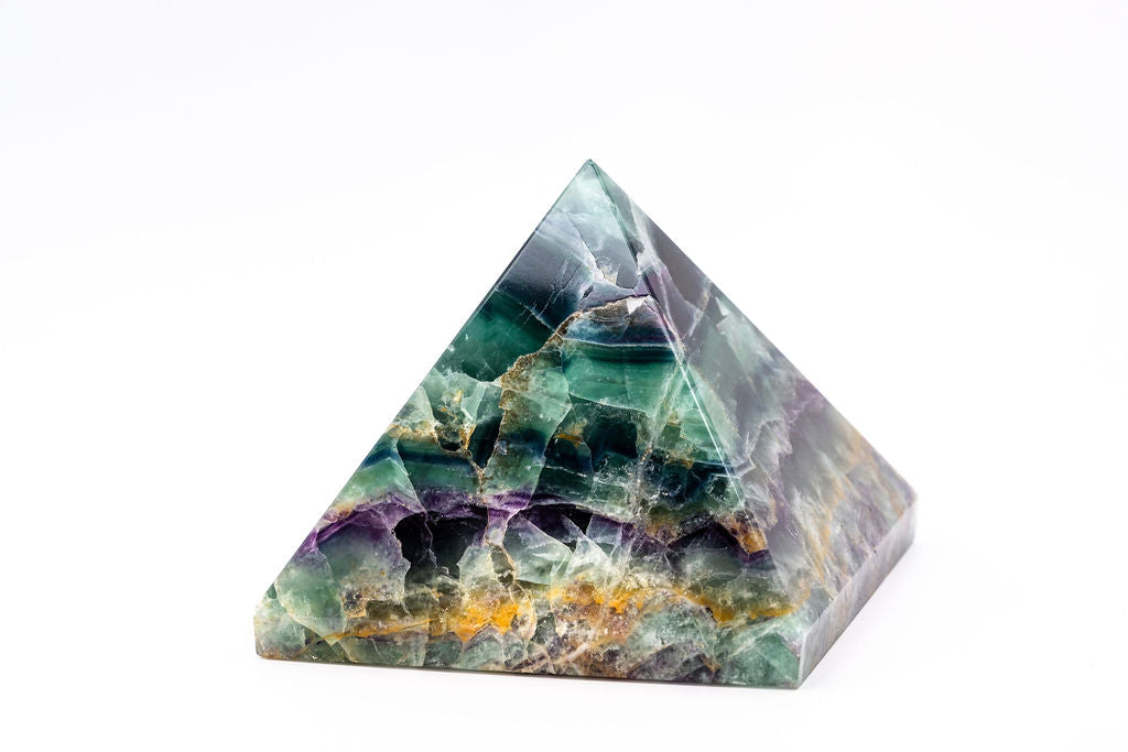 Rainbow Fluorite Pyramid